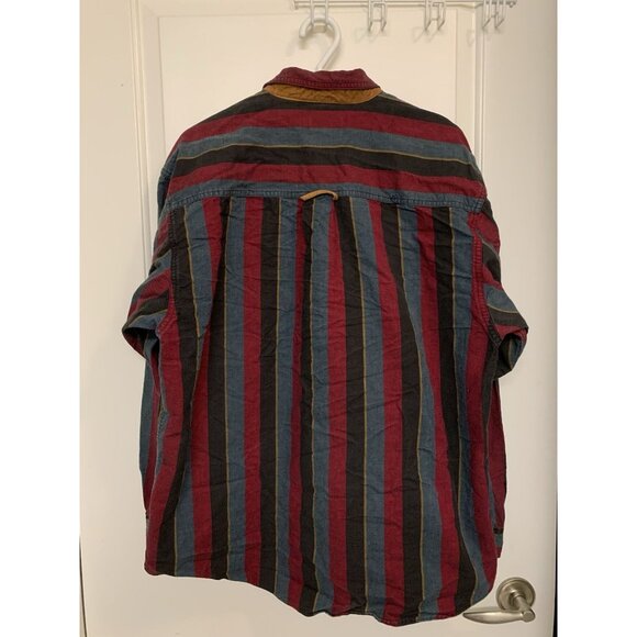 Vintage Eddie Bauer Striped Button Up Flannel Made In USA Workwear Men’s XL - Picture 2 of 10